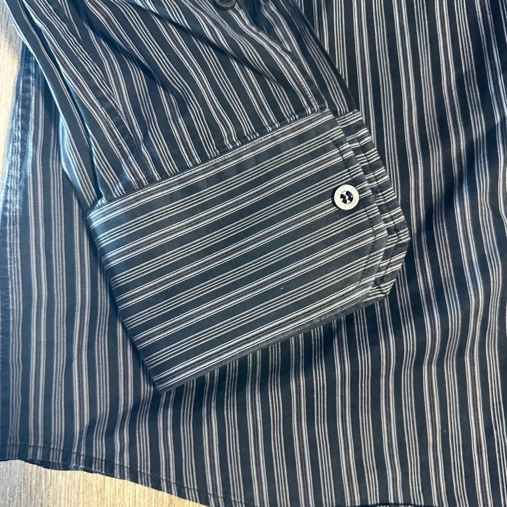 GUCCI Men's Striped Dress Shirt Italy French Cuff Formal Business Size 16 41